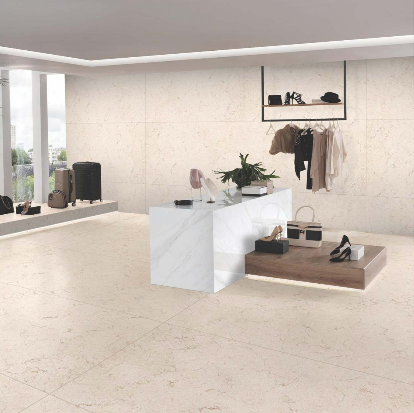Bercy Big Slab Porcelain Tile with Stone Effect, Matt, 160x320 cm, 12 mm