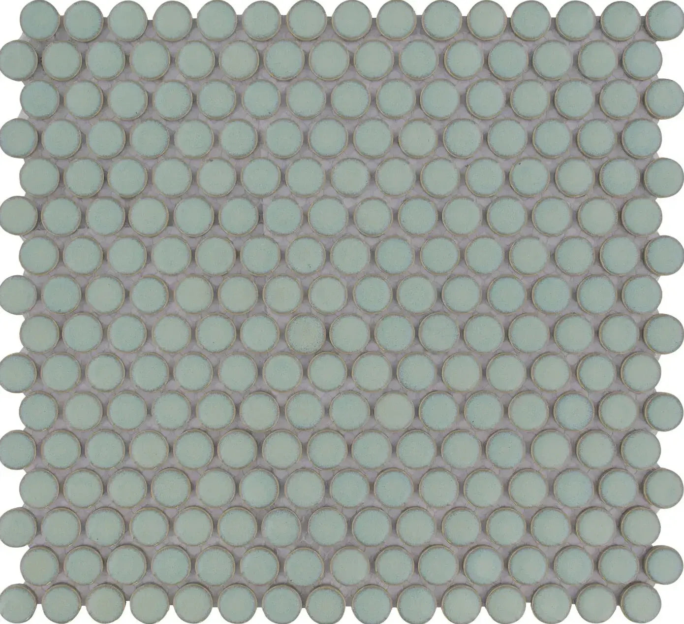 Venice Pennyround Mosaic Tiles, Light Green Glossy, 19x19 mm