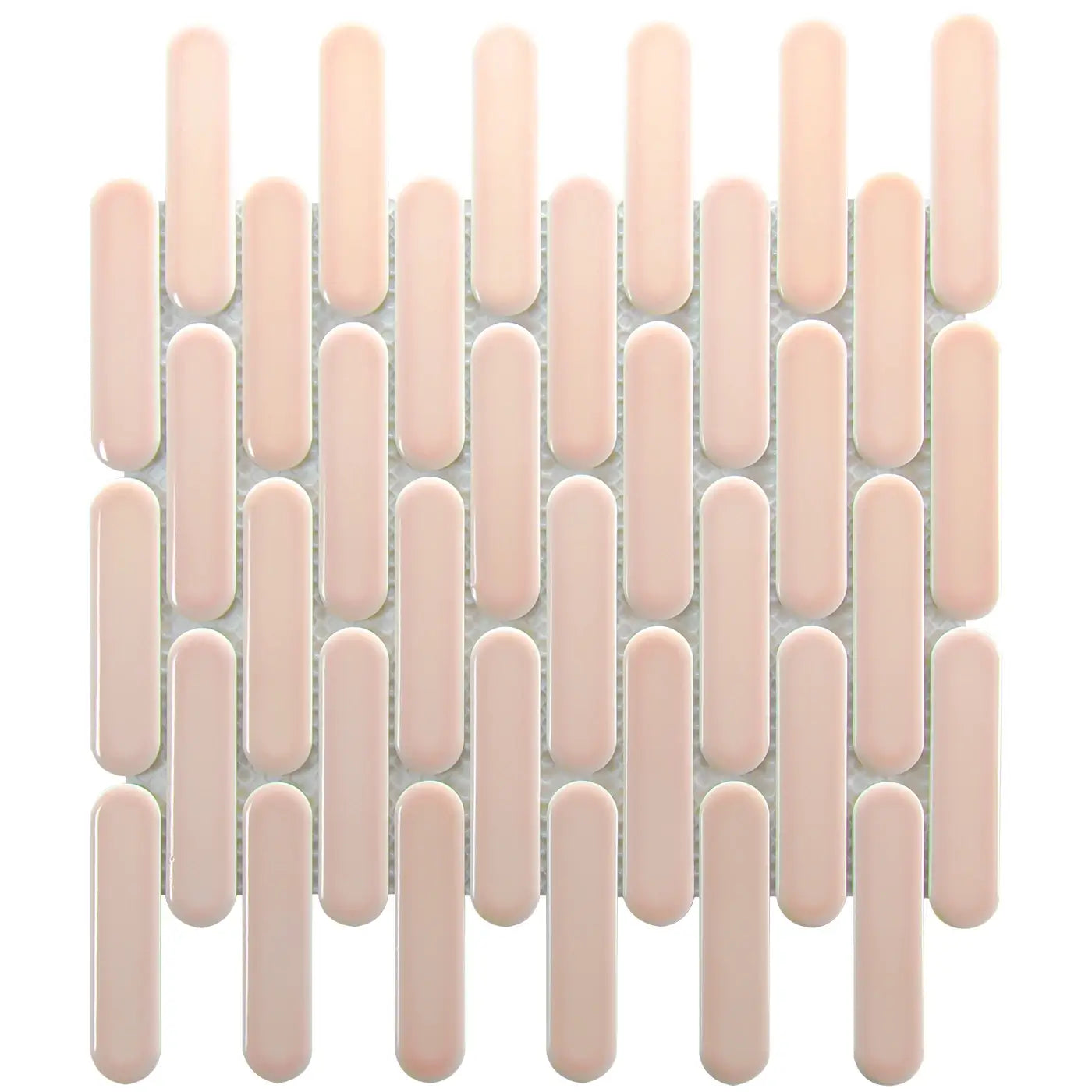 The Sevilla Mosaic Tiles, Oval design in Pink, with a size of 23x98mm.