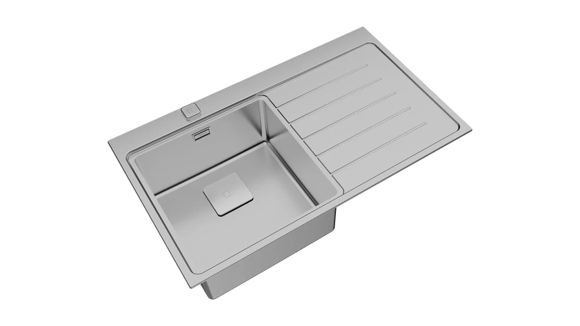 TEKA Zenit RS15 1B 1D 86 Inset Stainless Steel Sink, 400x860 mm