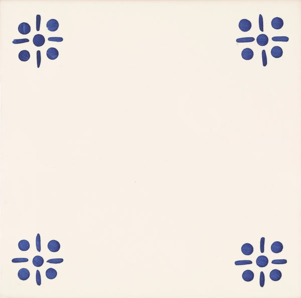Traditional Hand-Painted Blue & White Floral Portuguese Azulejos Tile, 14x14 cm- Tile King