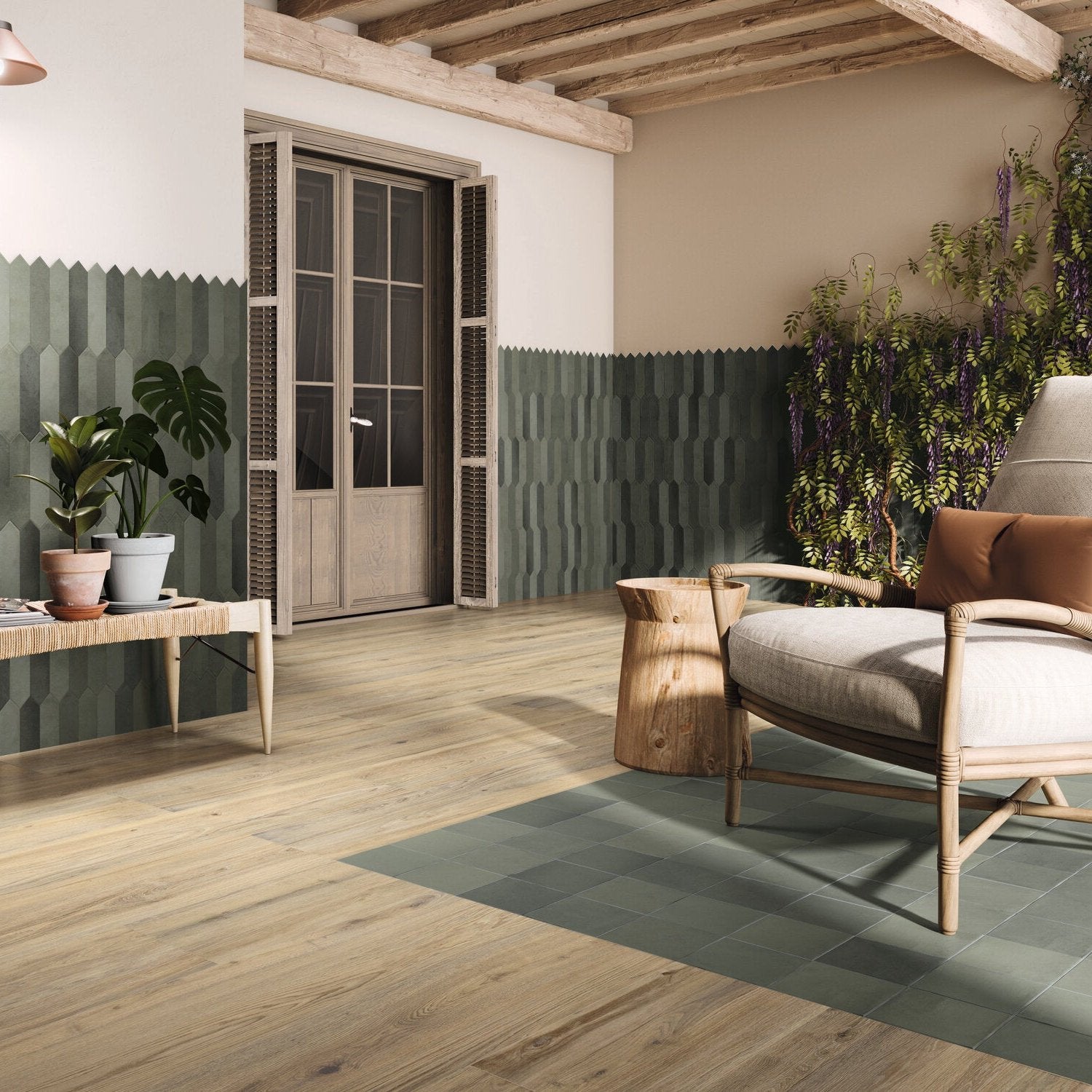 【ミナペルホネンはぎれ】forest tile(14) Trove Forest Floor Tile