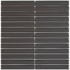 The Sevilla Mosaic Tiles, KitKat design in a Original Carbon Shade Gray Glossy, with a size of 20x145mm.
