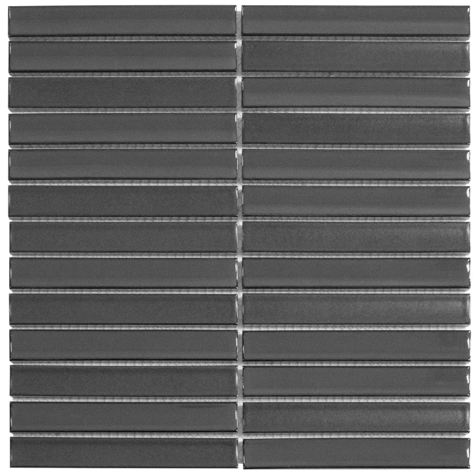 The Sevilla Mosaic Tiles, KitKat design in a Original Carbon Shade chalk gray mix, with a size of 20x145mm.