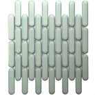 The Sevilla Mosaic Tiles, Oval design in Light Green, with a size of 23x98mm.